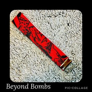 Red Graffiti Styled Wristlet - Handmade